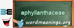WordMeaning blackboard for aphyllanthaceae